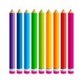 9 color pencils. Cector collection isolated illustration on white background.